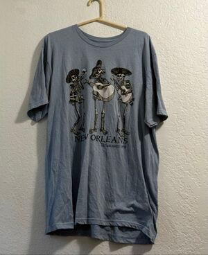 The Duck Company graphic of a skeleton band with "New Orleans" t shirt XL